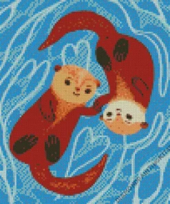 Beaver Holding Hands Diamond Painting