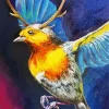 Bird With Antlers Diamond Painting