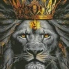 Black And Gold Lion Diamond Painting