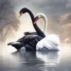 Black And White Swans Diamond Painting