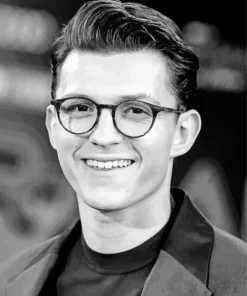 Black And White Tom Holland Diamond Painting