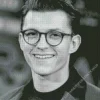 Black And White Tom Holland Diamond Painting