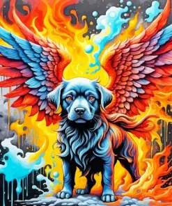 Black Dog Angel Art Diamond Painting