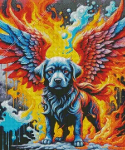 Black Dog Angel Art Diamond Painting