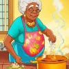 Black Grandma Diamond Painting