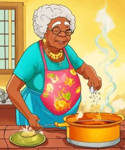 Black Grandma Diamond Painting