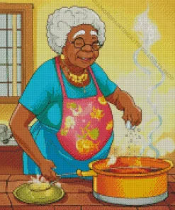 Black Grandma Diamond Painting