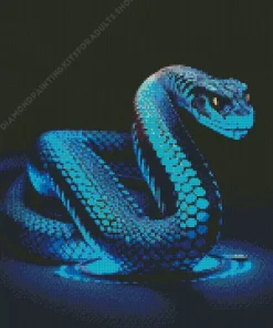 Blue And Black Snake Diamond Painting