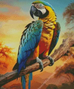Blue And Gold Macaw Bird Diamond Painting
