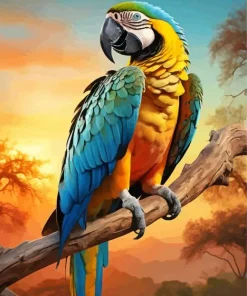 Blue And Gold Macaw Bird Diamond Painting