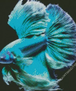 Blue And Green Betta Fish Diamond Painting