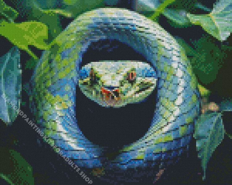 blue and green pit vipers Diamond Dotz Blue And Green Pit Vipers Diamond Painting