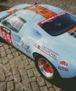 Blue And Orange GT40 Racing Car Diamond Painting