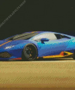 Blue And Orange Lamborghini Diamond Painting