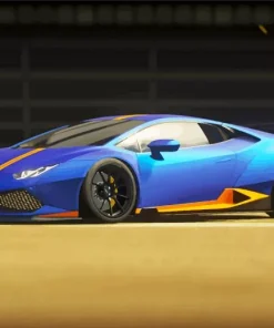 Blue And Orange Lamborghini Diamond Painting