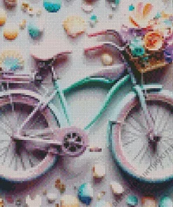 Blue And Pink Bike Diamond Painting