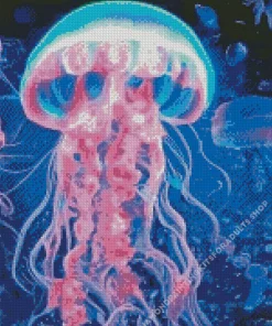 Blue And Pink Jellyfish Diamond Painting