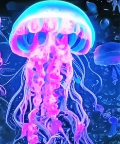 Blue And Pink Jellyfish Diamond Painting