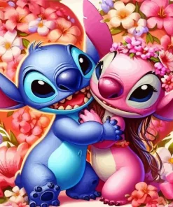 Blue And Pink Stitch Diamond Painting