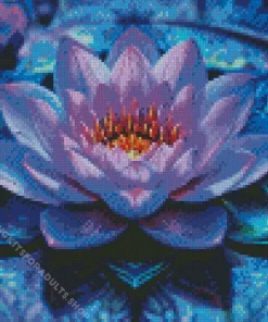 Blue And Purple Lotus Flower Diamond Painting