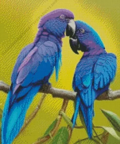 Blue And Purple Parrots Diamond Painting