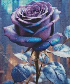 Blue And Purple Rose Diamond Painting