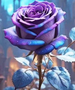 Blue And Purple Rose Diamond Painting
