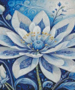 Blue And White Flower Diamond Painting
