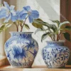 Blue And White Flower Vases Diamond Painting