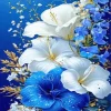 Blue And White Flowers Diamond Painting