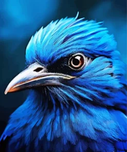 Blue Bird Face Diamond Painting
