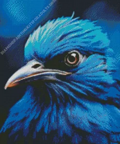 Blue Bird Face Diamond Painting