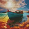 Blue Boat Diamond Painting