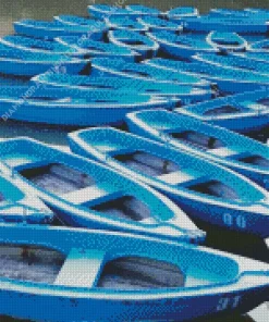 Blue Boats Diamond Painting