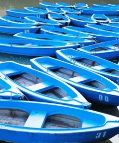 Blue Boats Diamond Painting