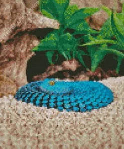Blue Bush Viper Diamond Painting
