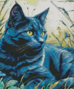 Blue Cat Art Diamond Painting