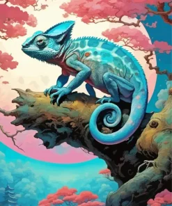 Blue Chameleon Diamond Painting