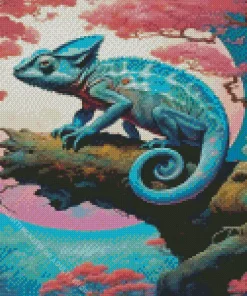 Blue Chameleon Diamond Painting