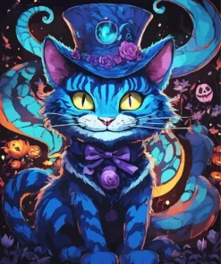 Blue Cheshire Cat Diamond Painting