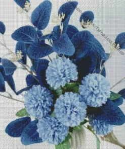 Blue Chrysanthemum Bouquet Diamond Painting