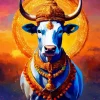 Blue Cow Animal Diamond Painting