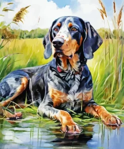 Blue English Coonhound Diamond Painting
