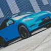 Blue Tesla Car Diamond Painting