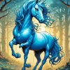 Blue Unicorn Diamond Painting