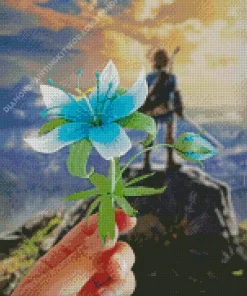 Blue Zelda Flower Diamond Painting