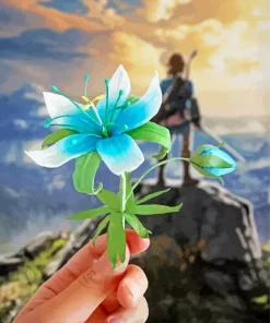 Blue Zelda Flower Diamond Painting