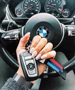 BMW Steering Wheel With Hand Diamond Painting