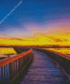 Boardwalk Sunset Diamond Painting