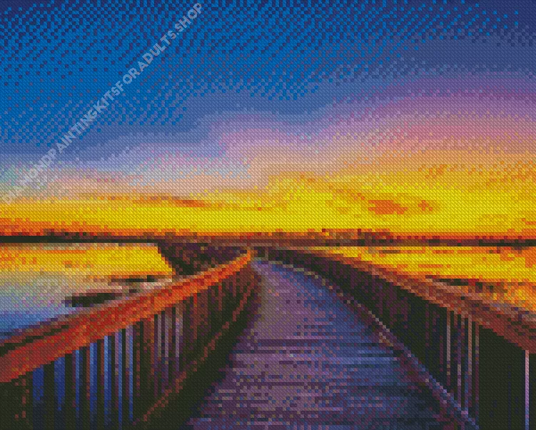 boardwalk sunset Diamond Paints Boardwalk Sunset Diamond Painting